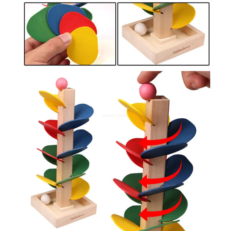 Árbol de flores de madera Montessori