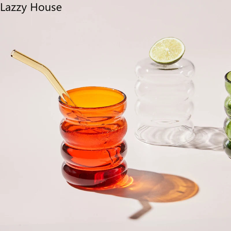 Wavy glass cup