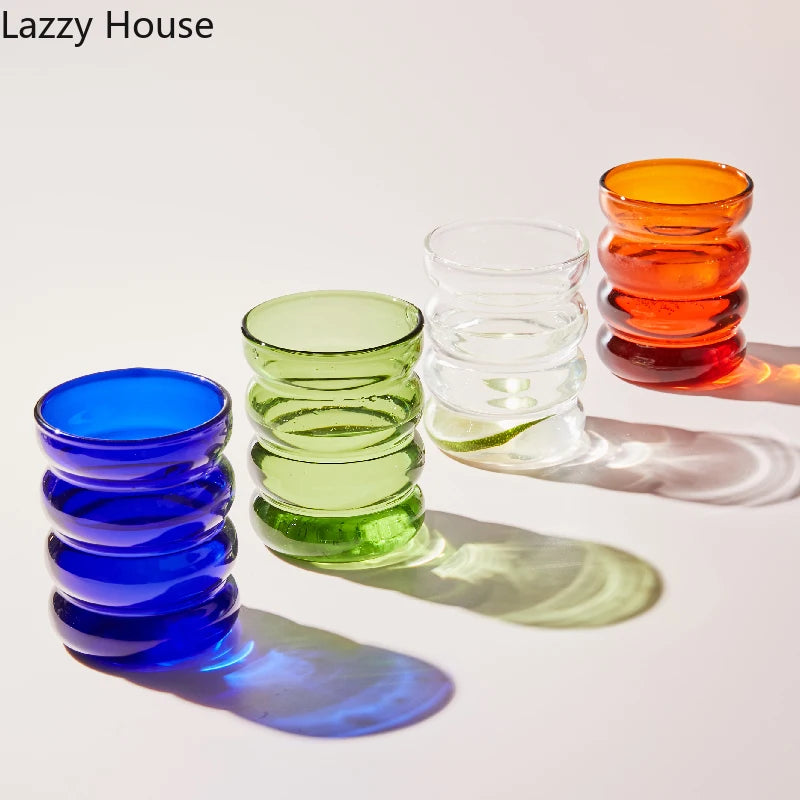 Wavy glass cup