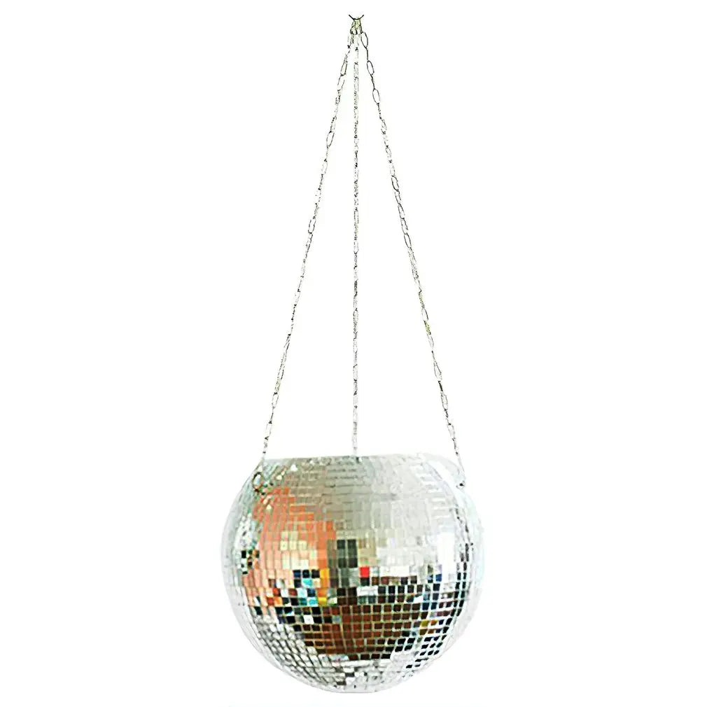 Disco ball hanging flower pot