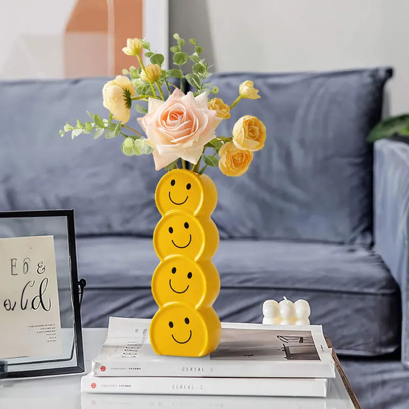 Smiley ceramic vase