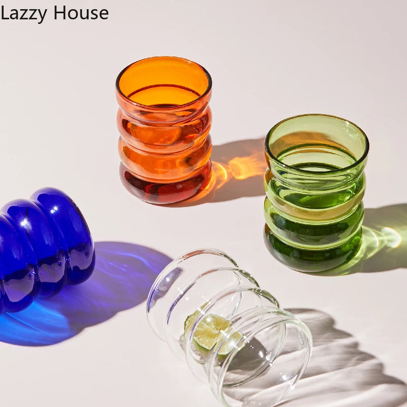 Wavy glass cup