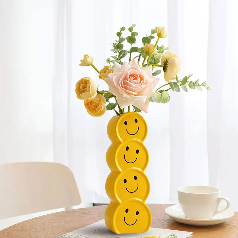 Smiley ceramic vase