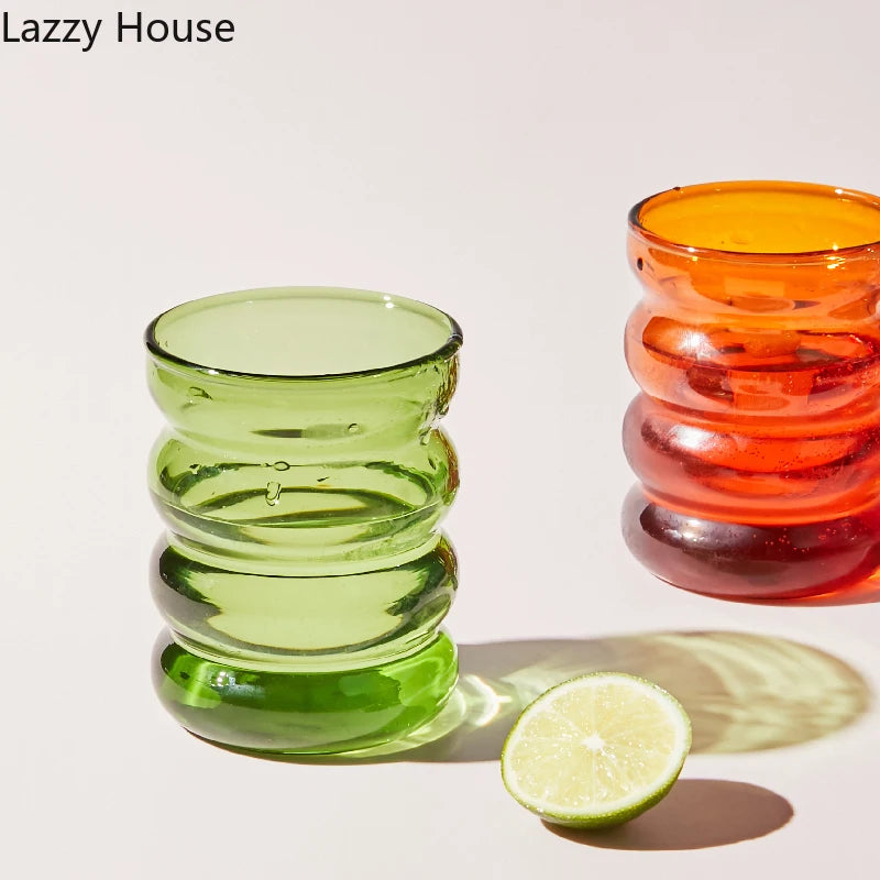 Wavy glass cup