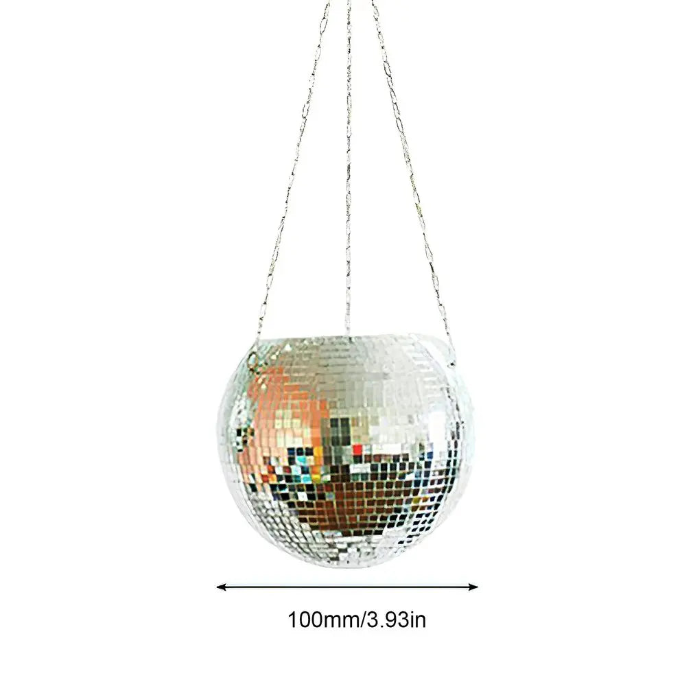 Disco ball hanging flower pot