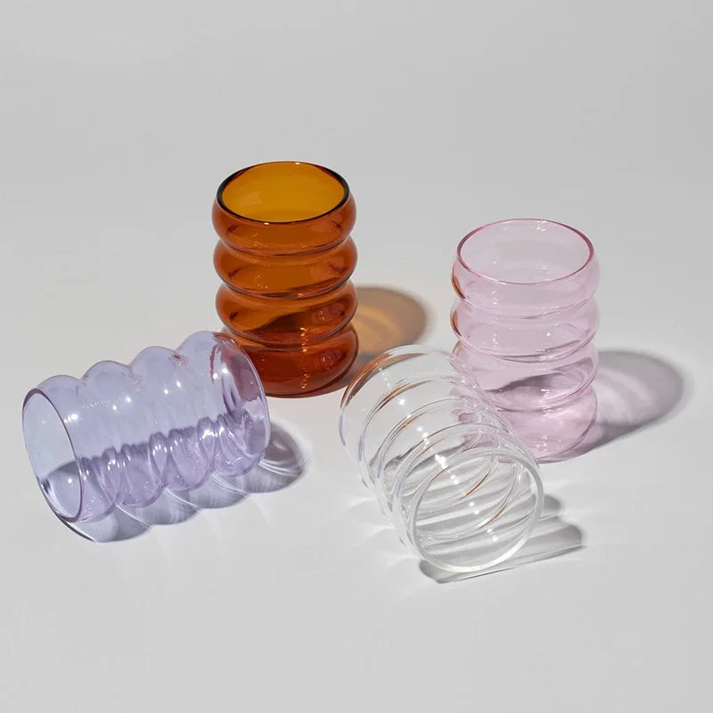 Wavy glass cup