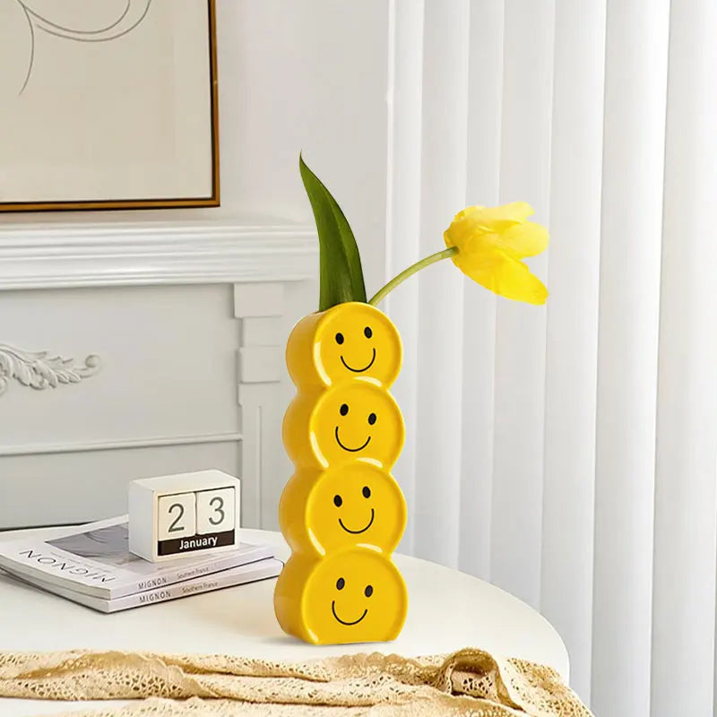 Smiley ceramic vase