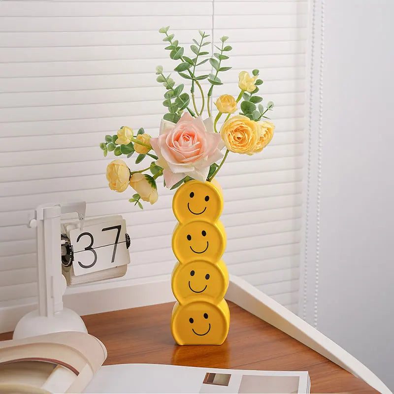 Smiley ceramic vase