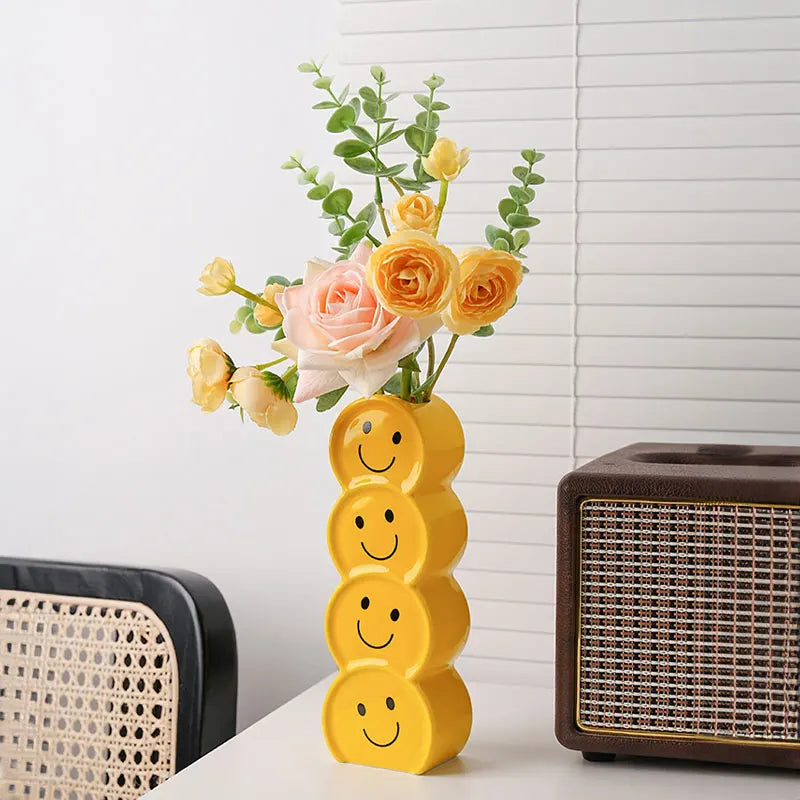 Smiley ceramic vase