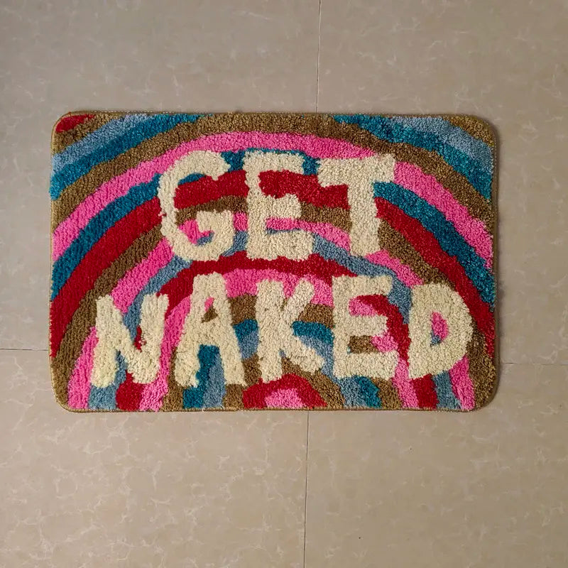 Regenboog 'Get Naked' badmat