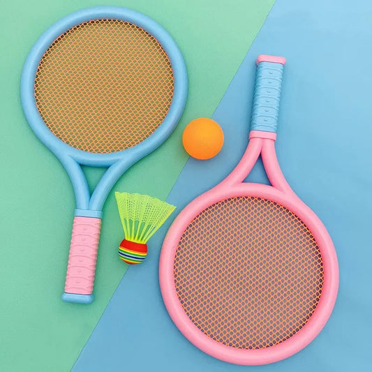 Blauw/ Roze badminton set