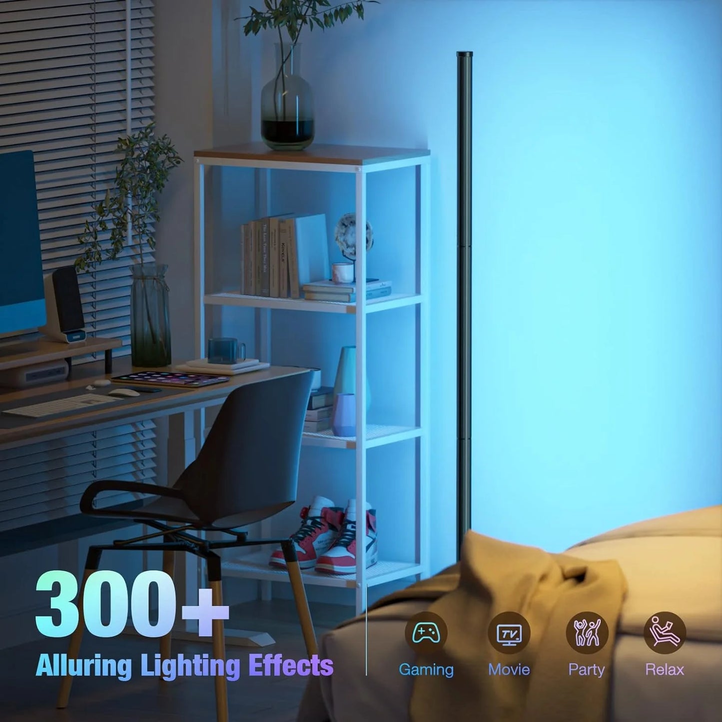 LED floor lamp with sound sensor and RGB lighting